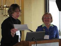 Connie Schardt, left, with Pat Regenberg